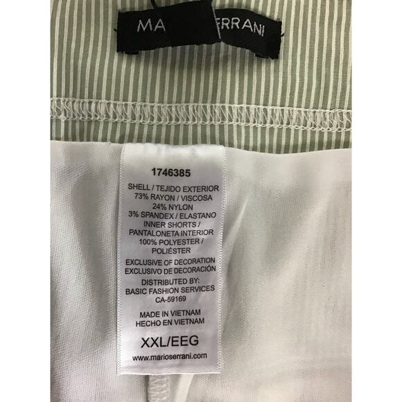 Mario Serrano Golf Activewear Pinstripe Skort Sz. XXL Green/ White Tummy Control - Picture 6 of 10